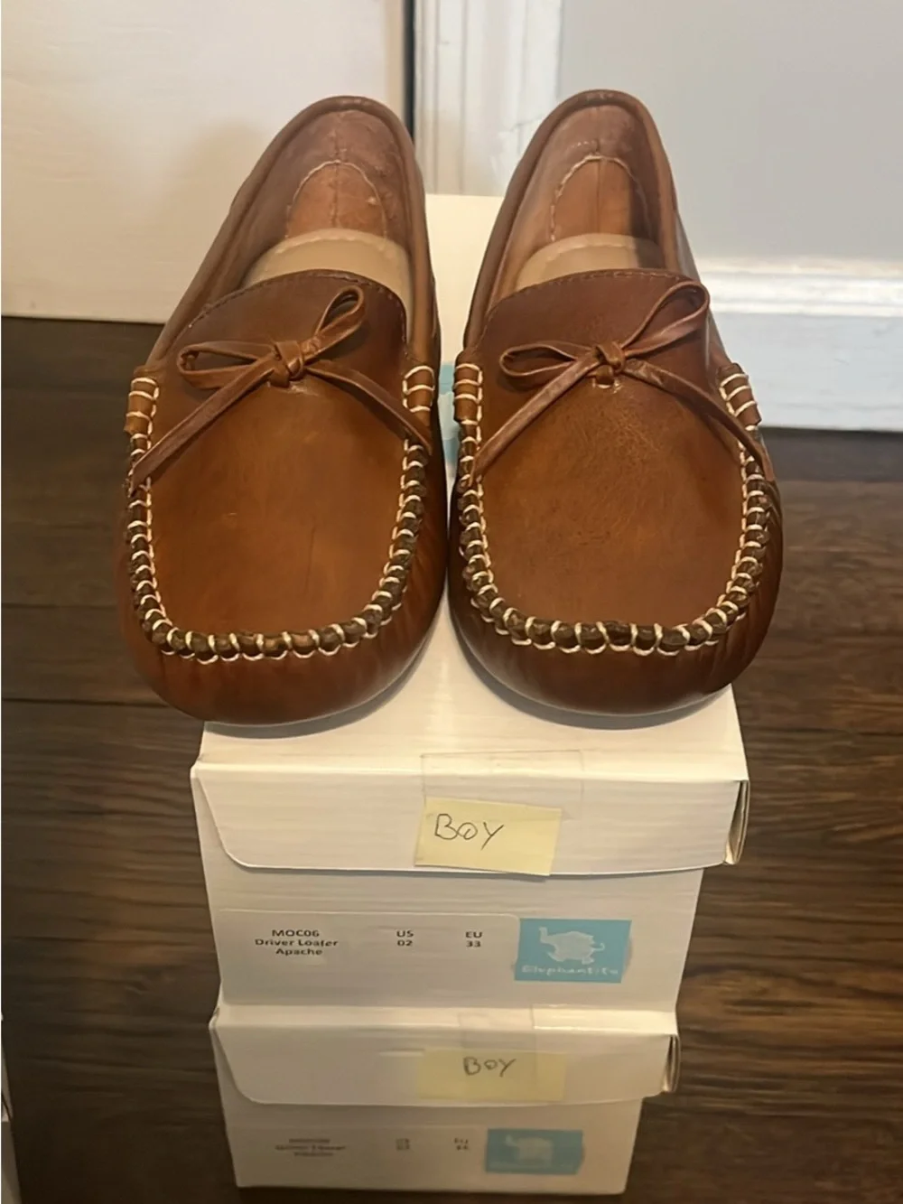 Elephantito Brown Boys Moccasin Slip-Ons